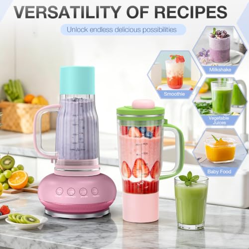 26oz Blender Cup Replacement for Ninja BlendBOSS Personal & CrushBOSS Blenders - Pink Peppercorn