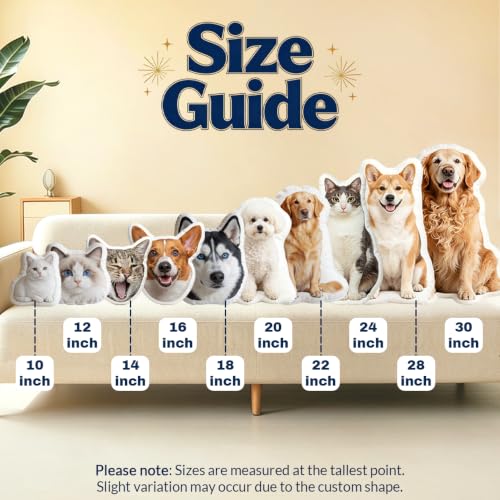 10 Inch Custom Pet Pillow with Photo - Personalized Dog Cat Face Throw Pillow Gift