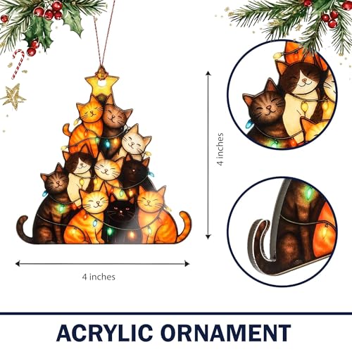 Christmas Cat Ornament - Festive Holiday Decor for Tree and Home