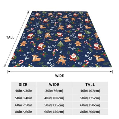 Christmas Santa Claus Throw Blanket Soft Cozy Plush Fleece 60x50 Inches - Holiday Decor