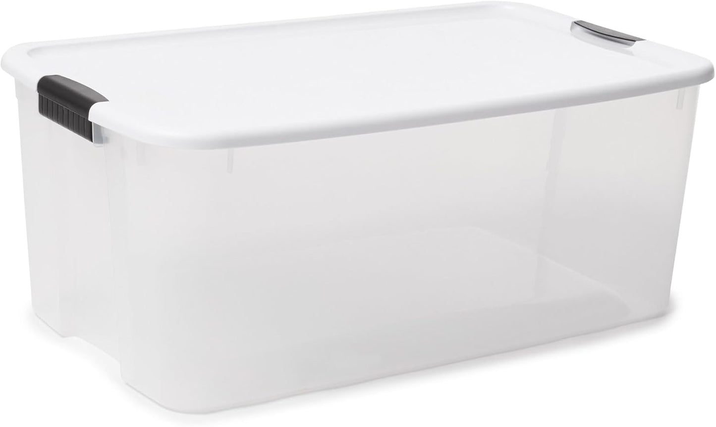 Sterilite 12-Pack Ultra Latching Storage Bins - Clear Plastic, 116 Quart Heavy-Duty Organizing Containers