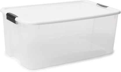 Sterilite 12-Pack Ultra Latching Storage Bins - Clear Plastic, 116 Quart Heavy-Duty Organizing Containers