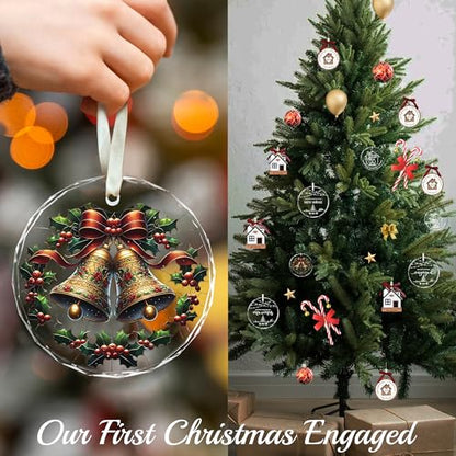 Round Christmas Bell Ornament 2026 Holiday Tree Decor & Housewarming Gift