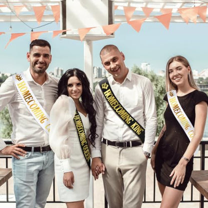 Homecoming Sashes for Pageants and Parties - King, Queen, Court, 8 Pack