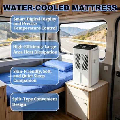 Water Cooling Mattress Pad 70x160cm for Hot Sleepers Night Sweats Adjustable