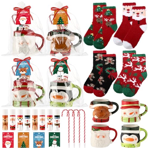 Christmas Ceramic Mug & Lip Balm Gift Set for Women