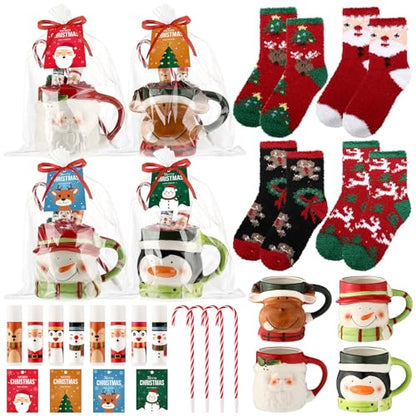 Christmas Ceramic Mug & Lip Balm Gift Set for Women