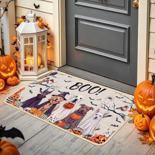 Halloween Ghost Dog Doormat 28x16 inches - Ghost Puppy Variation