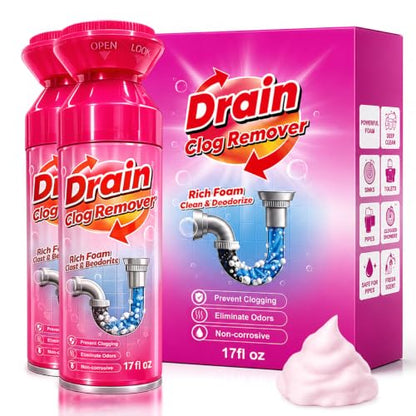Foaming Drain Cleaner 2 Pack - Sink Clog Remover & Drain Cleaner