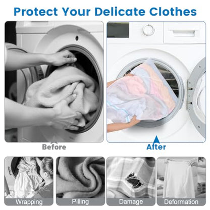 XX-Large Mesh Laundry Bags for Delicates 2 Pack - 24x32 Inches