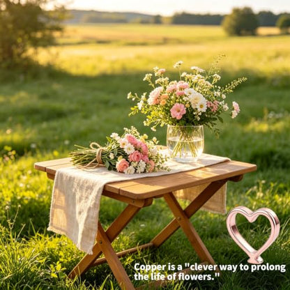 Heart-Shaped Copper Flower Water Cleaner for Fresh Cut Arrangements