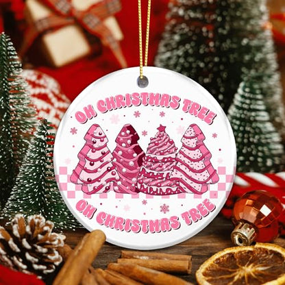 Pink Christmas Tree Ornament - Cute Holiday Decor for Girls & Cookie Lovers
