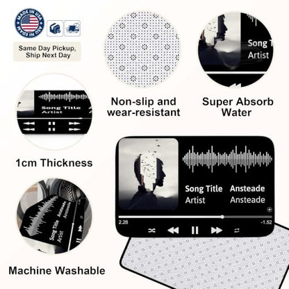 Personalized Music Rug - Custom Photo Non Slip Floor Mat with Music Design