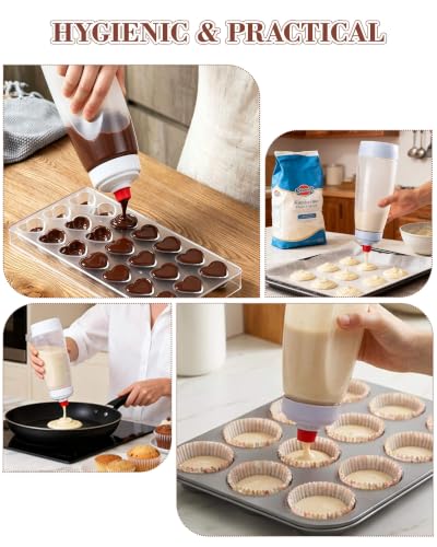 Large 1000ml Pancake Batter Dispenser Bottle for Waffles Crepes & Baking