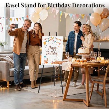Ndsox Black 4-Tier Adjustable Sign Easel Stand for Signage, Art & Display