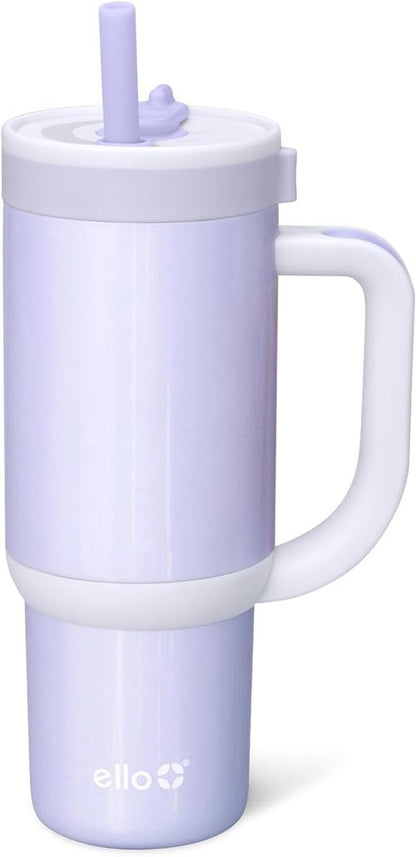 Ello Oasis 18oz Stainless Steel Kids Tumbler - Leakproof & Insulated Water Bottle | Purple Holographic
