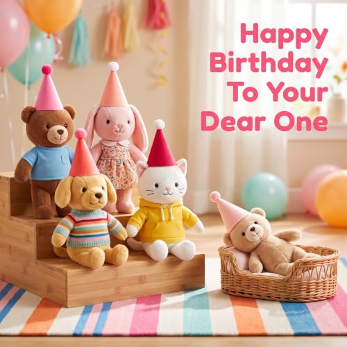 6 Pack Pink Mini Party Hats for Stuffed Animals & Small Pets