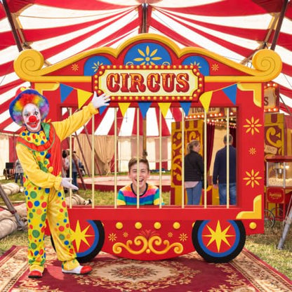 Carnival Circus Party Decorations Cardboard Cutout Kit with Stand and Flags
