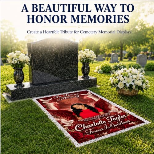 Personalized Memorial Grave Blanket with Photo, Name & Date - Style-18