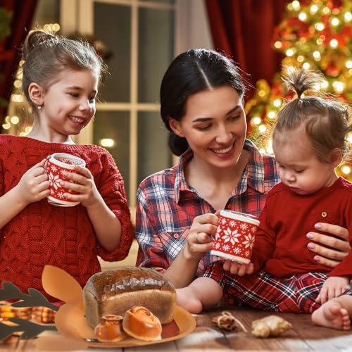 100 Pcs Reindeer Christmas Paper Plates 9.7 Inch Disposable Holiday Dinnerware