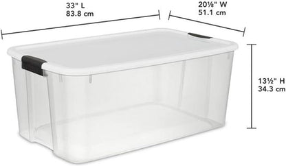 Sterilite 8-Pack Ultra Latching Storage Bins - Clear Plastic, 116 Quart Heavy-Duty Organizers for Home & Office