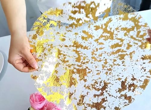 Disposable Gold Placemats Set of 100 - 13 Inch Metallic Round Doilies for Wedding & Party Decor - Gold / 100