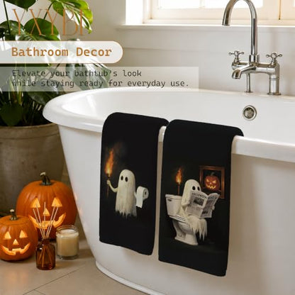 Funny Halloween Ghost Hand Towels Set of 2 - 16x24in Decoration