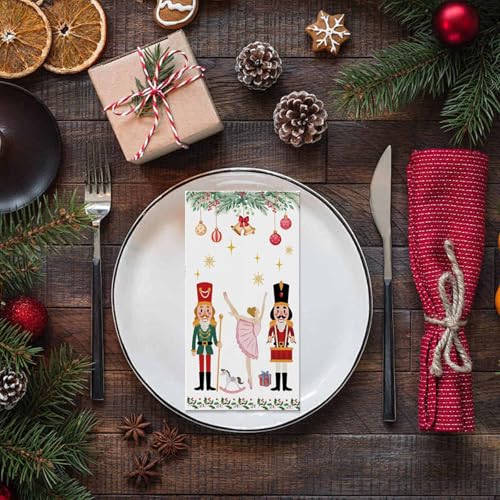 Christmas Nutcracker Paper Napkins - 100 Pack Holiday Table Decor - 3 Ply Disposable Hand Towels - Winter Xmas Home & Kitchen