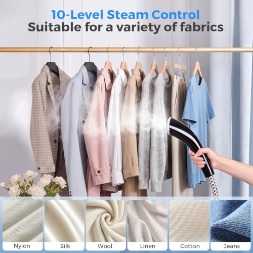 Garment Steamer for Clothes 2000W Standing Iron with Dual Poles - Black Silver