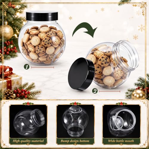 Christmas Snowman Candy Jars Set with Gingham Ribbon - 12 Pcs