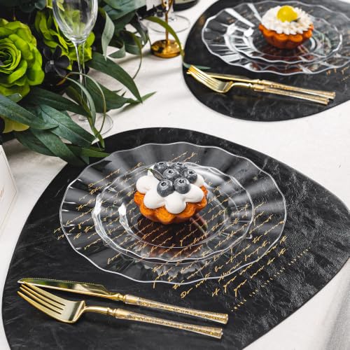 Clear Plastic Dinner Plates 10 Inch - Wave Edge, 72 Pack - Variation of THIS listing