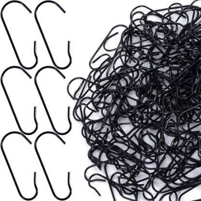 100Pcs C-Shaped Ornament Hooks for Christmas Tree Decorations Black