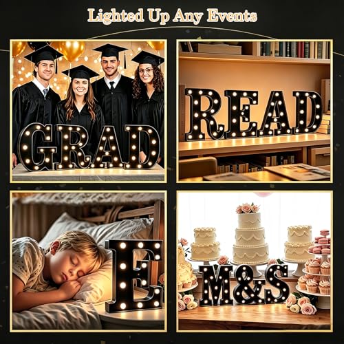 Black Alphabet D LED Marquee Letter Sign 8.7 Inch Night Light Home Decor