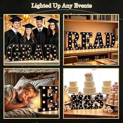 Black Alphabet D LED Marquee Letter Sign 8.7 Inch Night Light Home Decor