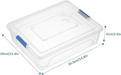 Clear Plastic Storage Containers by [Brand Name] - Stackable Craft Organizer Bins with Durable Lids (4 Pack, 10 Quart)