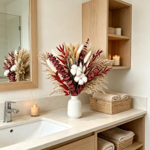 Dried Pampas Grass Bouquet 85Pcs Fall Winter Decor for Home & Wedding
