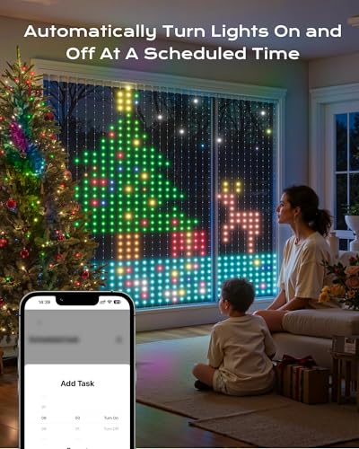 1600 RGB LED Smart Curtain Lights with APP Control 6.6x6.6Ft - Waterproof Outdoor Indoor