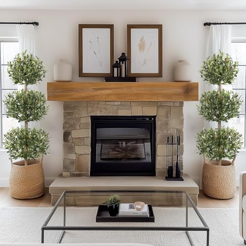 Artificial Olive Tree 5ft with White Planter & Moss - Three Ball Topiary (Variation 1)