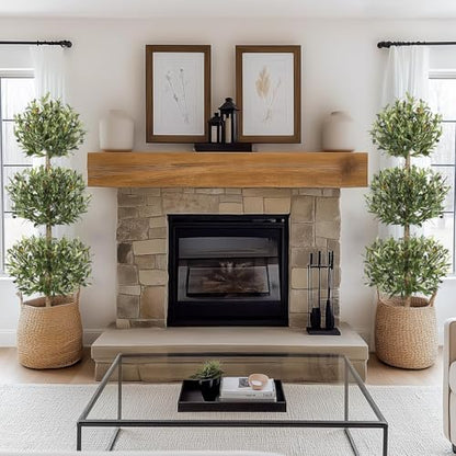 Artificial Olive Tree 5ft with White Planter & Moss - Three Ball Topiary (Variation 1)