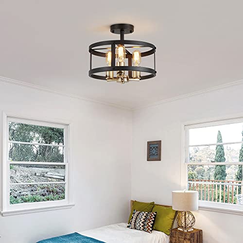 AGV LIGHTING Semi Flush Mount Ceiling Light Fixture There-Light Close to Ceiling Light
