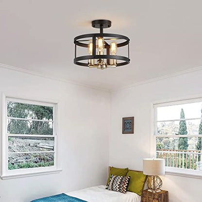 AGV LIGHTING Semi Flush Mount Ceiling Light Fixture There-Light Close to Ceiling Light
