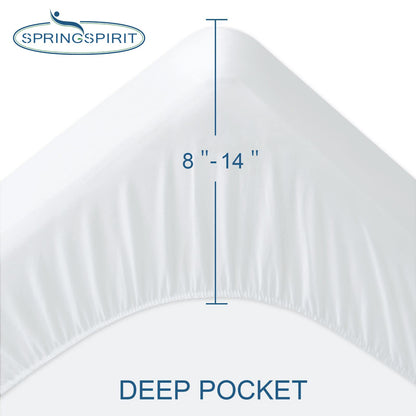 Twin XL Mattress Protector Waterproof Breathable Terry Premium Fitted up to 14'' Depth Pocket, Ultra Soft and Breathable Mattress Pad Cover Twin Extra Long (XL), Noiseless