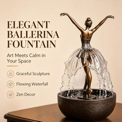 Elegant Ballerina Water Fountain for Home & Office Decor - 1pcs