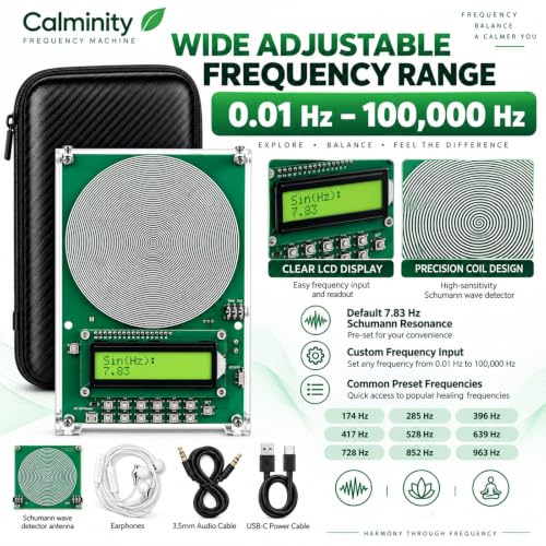 Calminity Green Frequency Machine – 7.83Hz Schumann Resonance Generator with Adjustable 0.01Hz-200kHz Range