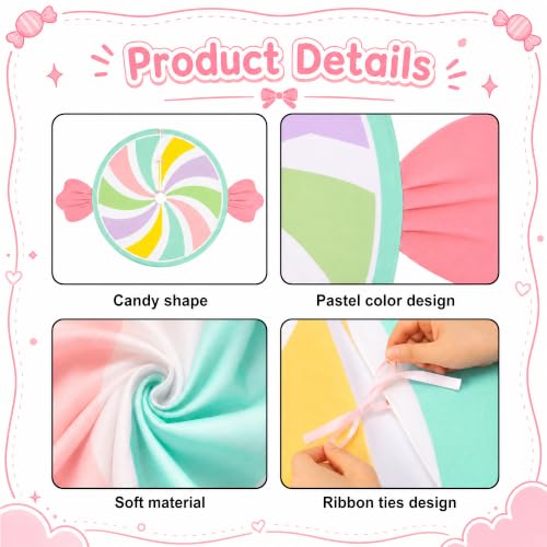 Candy Christmas Tree Skirt 48 Inch Pastel Candyland Holiday Decor - Multicolor