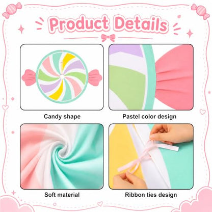 Candy Christmas Tree Skirt 48 Inch Pastel Candyland Holiday Decor - Multicolor