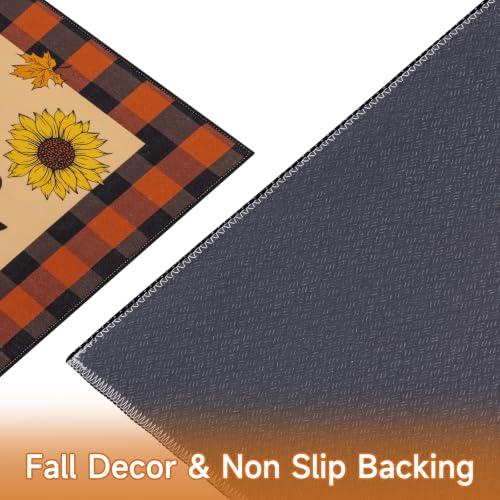 Fall Pumpkin Entryway Mat 32x48 Inch Front Door Decor - Plain Pumpkin Variation