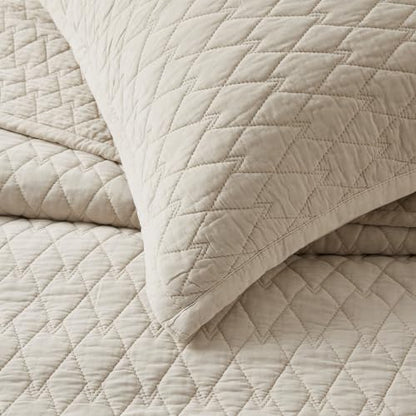 King Size Bamboo Viscose Quilt Set Beige - Cooling, Soft & Durable Bedding