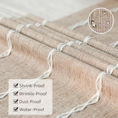 Deep Dream Waterproof Rectangle Tablecloth 55x102 Inches Light Coffee - Rustic Kitchen Dining Decor