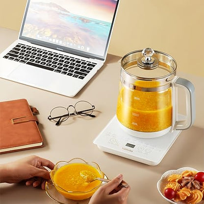 Large Glass Electric Kettle with Stew Pot 1.8L Multifunctional Home Appliance